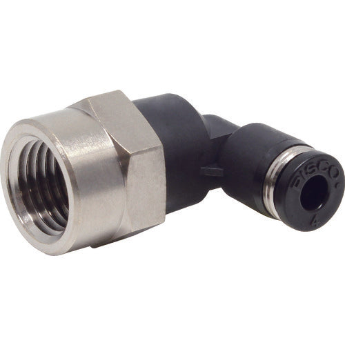 ＰＩＳＣＯ　チューブフィッティング　メスエルボチューブ４ネジＲ１／４　PLF4-02　1 個