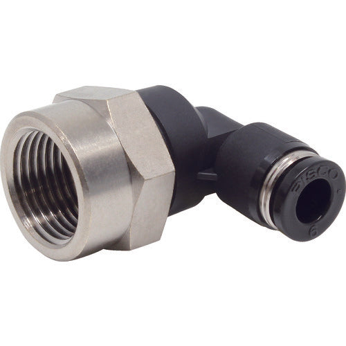 ＰＩＳＣＯ　チューブフィッティング　メスエルボチューブ６ネジＲ３／８　PLF6-03　1 個