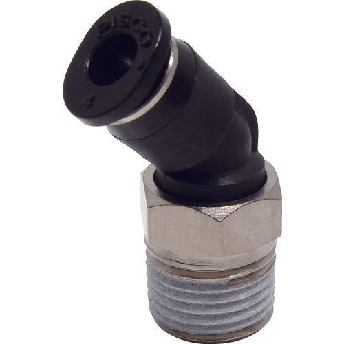 ＰＩＳＣＯ　チューブフィッティングミニ　４５°エルボ　φ４　接続口径Ｒ１／８　PLH4-01M　1 個