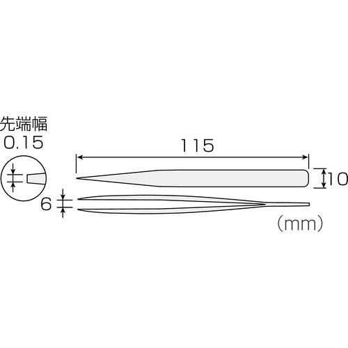 ＨＯＺＡＮ　ピンセット　全長１１５ｍｍ　P-672　1 本