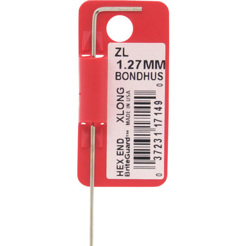 ＢＯＮＤＨＵＳ　六角Ｌ−レンチ　エクストラロング　１．２７ｍｍ　ZL1.27MM　1 本