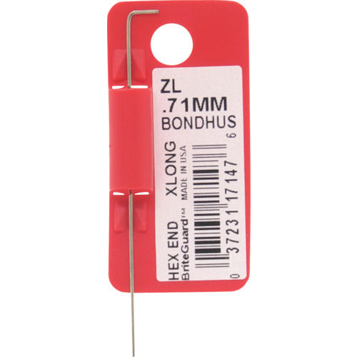 ＢＯＮＤＨＵＳ　六角Ｌ−レンチ　エクストラロング　０．７１ｍｍ　ZL0.71MM　1 本