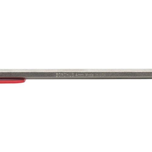 ＢＯＮＤＨＵＳ　六角棒レンチ　ボールポイント・Ｌ−レンチ　ショート　メッキ　対辺４ｍｍ　首下寸法２２ｍｍ　全長６９ｍｍ　BL4SB　1 本