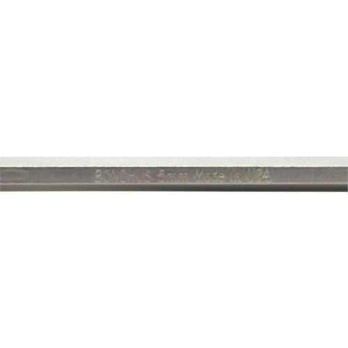 ＢＯＮＤＨＵＳ　六角棒レンチ　ボールポイント・Ｌ−レンチ　ショート　メッキ　対辺５ｍｍ　首下寸法２７ｍｍ　全長７８ｍｍ　BL5SB　1 本