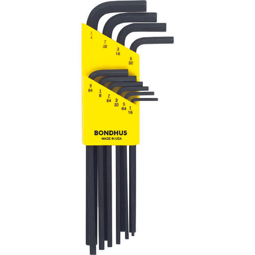 BONDHUS 육각 L-렌치 롱 인치 세트 10개 세트(1/16-1/4) HLX10 1 S