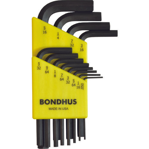 BONDHUS 육각 L-렌치 쇼트 인치 세트 12개 세트(0.050-5/16) HLX12S 1 세트