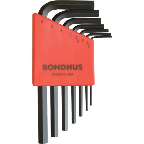 ＢＯＮＤＨＵＳ　六角Ｌ−レンチ　ショート　セット７本組（１．５−６ｍｍ）　HLX7MS　1 Ｓ