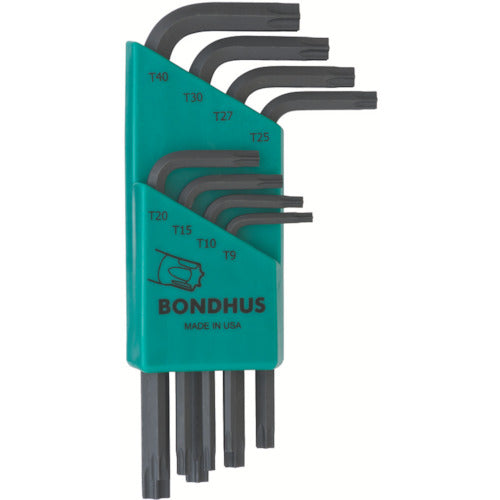 BONDHUS Torx [[R]] L-렌치 쇼트 세트 8개 세트(T9-T40) TLXS8 1 세트