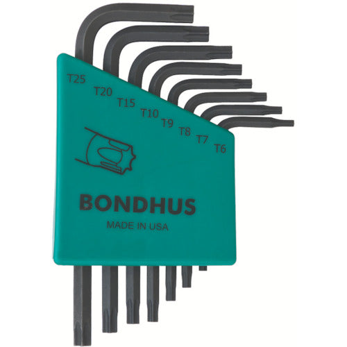 BONDHUS Torx [[R]] L-렌치 쇼트 세트 8개 세트(T6-T25) TLXS8S 1 세트