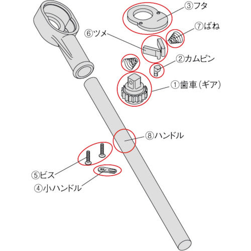 ＴＯＮＥ　４７１　パイプハンドル　GP471H　1 個