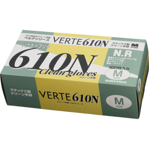 미도리 안전 천연 고무 디스포 장갑 M사이즈(100장입) VERTE-610-NM 1 상자