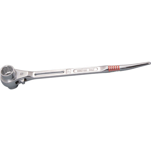 Super Fully Polished Curved Double-Ended Ratchet Wrench (with Slide Hole) Opposite Side Dimensions 17 x 21 mm RNB1721RH 1 Piece