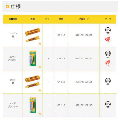 セメダイン　接着剤　工作用Ｃ　（透明）　Ｐ２０ｍｌ　ＣＡ−１１４　CA-114　1 本