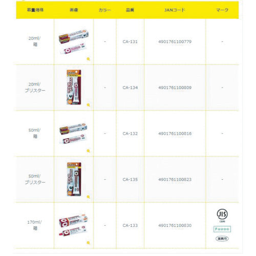 セメダイン　接着剤　コンクリメント　（灰白色）　Ｐ２０ｍｌ　ＣＡ−１３４　CA-134　1 本