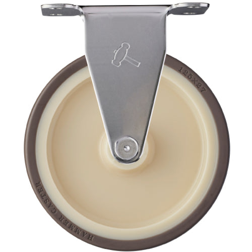 Hammer Stainless steel plate caster Plate caster "320E series" (nylon wheel urethane wheel, stainless steel fittings) Fixed Wheel diameter 125mm 320ER-UB125 1 piece