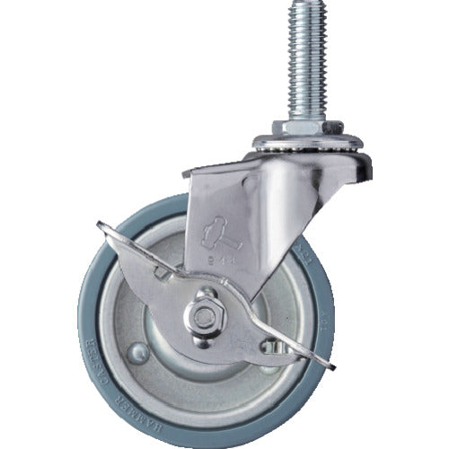 해머 나사식 캐스터 나사식 캐스터 자재(스토퍼 부착) 바퀴 지름 75mm 고무 바퀴(스틸 휠) 415EA-PR75 1개