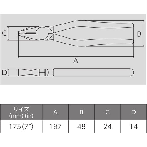 ビクター　ペンチ　１７５ＭＭ　成型カバー　265AP-175　1 丁