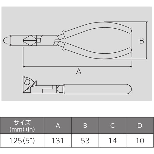 ビクター　斜ニッパ（成型カバ−付）　（１個入）　322A-125　1 丁