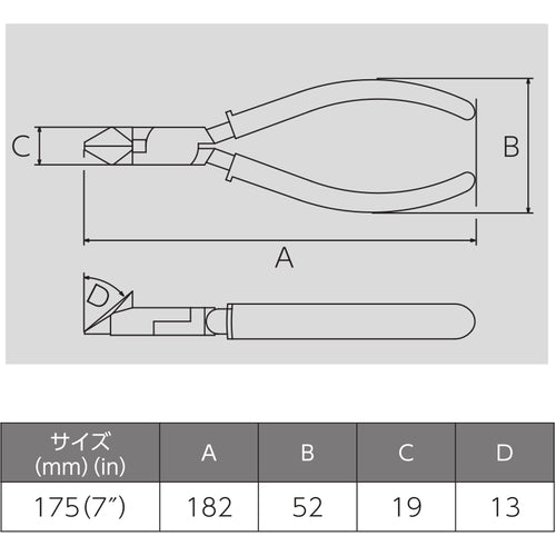 ビクター　斜ニッパ（成型カバ−付）　322A-175　1 丁