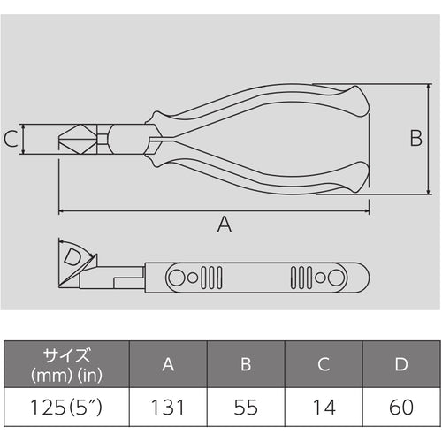 ビクター　ハイグレード斜ニッパ（エラストマーＧ）　322HG-125　1 丁