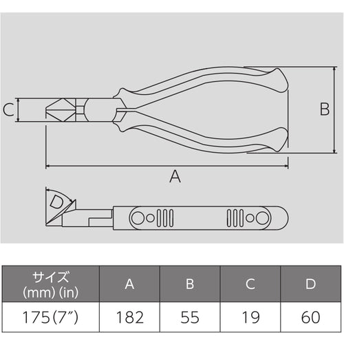 ビクター　ハイグレード斜ニッパ（エラストマーＧ）　322HG-175　1 丁