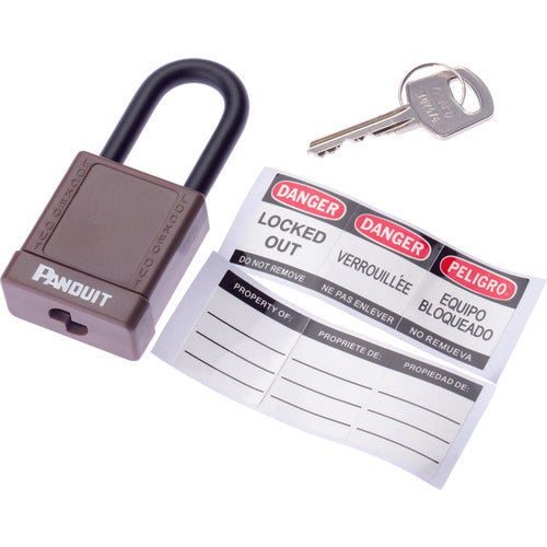 PANDUIT Non-conductive Padlock for Lockout, Brown, PSL-8BR, 1 pc