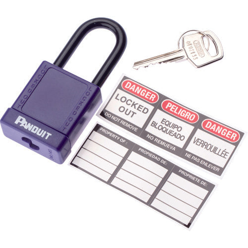 PANDUIT Non-conductive Padlock for Lockout, Purple, PSL-8PU, 1 pc