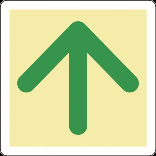 녹색 십자 축광식 피난 유도 스티커 표지 ↑화살표 축광 B 300×300mm 엔비 바닥용 069002 1장