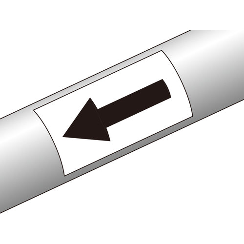 緑十字　配管方向表示ステッカー　→赤矢印　貼矢９５　４０×８０ｍｍ　１０枚組　オレフィン　193095　1 組