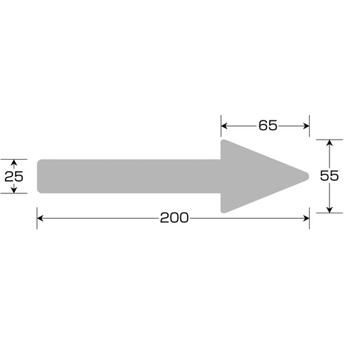 緑十字　配管方向表示ステッカー　→黄赤矢印　貼矢５３　５５×２００ｍｍ　１０枚組　アルミ　193153　1 組