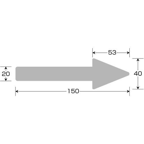 緑十字　配管方向表示ステッカー　→蛍光赤矢印　貼矢１６　４０×１５０ｍｍ　１０枚組　エンビ　193216　1 組