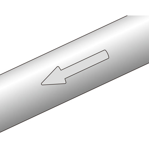 緑十字　配管方向表示ステッカー　→赤矢印　貼矢４２　４０×１５０ｍｍ　１０枚組　アルミ　193242　1 組