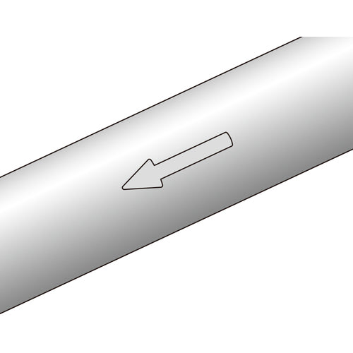 緑十字　配管方向表示ステッカー　→蛍光赤矢印　貼矢１７　３０×１００ｍｍ　１０枚組　エンビ　193317　1 組