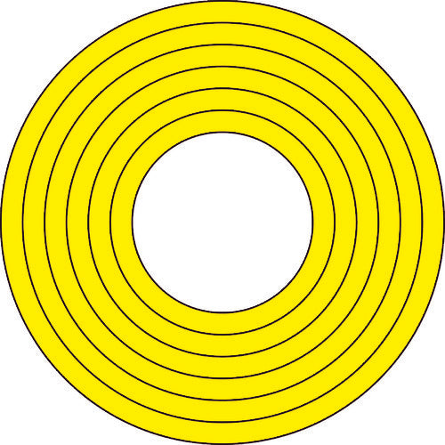 Green Cross Marking Sticker (Gauge Marker Sticker) Yellow Marking-100Y Inner Diameter 40-90mmΦ 10 Sheets PET 208502 1 Set