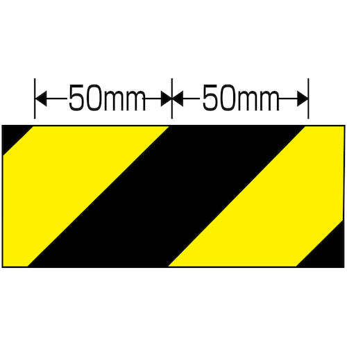 緑十字　反射トラテープ（ラインテープ）　黄／黒　ＴＲ３−Ａ　９０ｍｍ幅×１０ｍ　屋内用　256301　1 巻