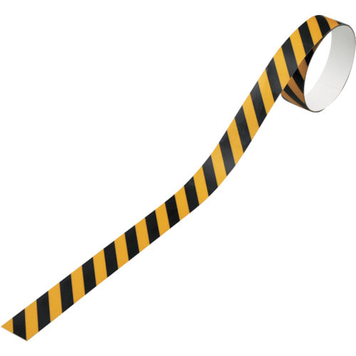 緑十字　トラ柄テープ（反射タイプ）　黄／黒　ＴＲ３−Ｄ　２０ｍｍ幅×１ｍ　１０本組　屋内用　256304　1 組