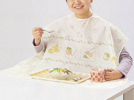 Nishiki Dining Apron (Regular Type) Cream (Tableware Pattern)