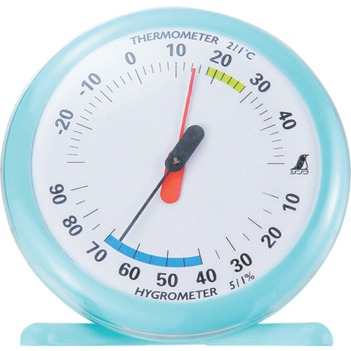 Shinwa Thermo-hygrometer Q-1 Round 15cm Light Blue 70494 1 unit