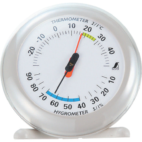 Shinwa Thermo-hygrometer Q-2 Round 10cm Light gray 70497 1 unit