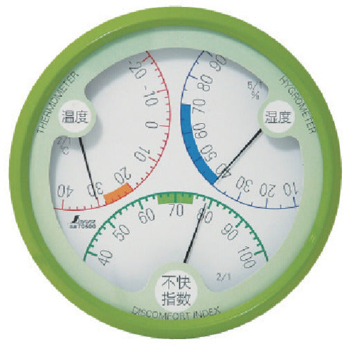 Shinwa Thermo-hygrometer Discomfort index R-2 Round 15cm Green 70500 1 unit