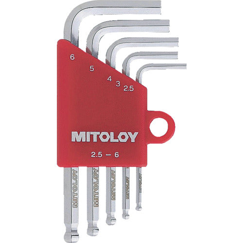MITOLOY L-shaped hollow wrench ball point short millimeter holder 5-piece set HBS500 1 piece