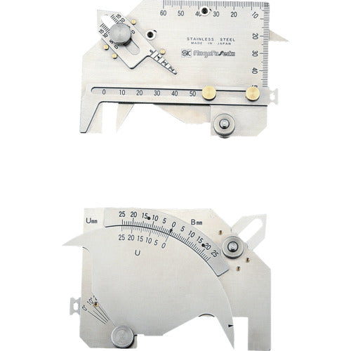 ＳＫ　溶接ゲージ（圧接後膨らみ外径／ビード幅／アンダーカット／食い違い段差／脚長／すみ肉のど厚）　WGU-8M　1 個