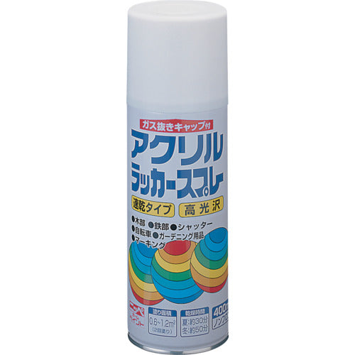 ニッぺ　アクリルラッカースプレー　４００ｍｌ　ホワイト　ＨＷＥ００１−４００　4976124270147　1 本