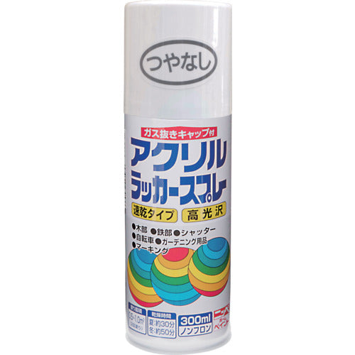 ニッぺ　アクリルラッカースプレー　３００ｍｌ　つやなしホワイト　ＨＷＥ００２−３００　4976124270239　1 本