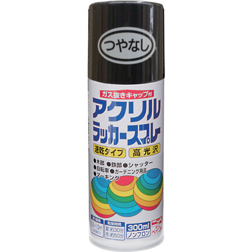 ニッぺ　アクリルラッカースプレー　３００ｍｌ　つやなしブラック　ＨＷＥ００６−３００　4976124270635　1 本