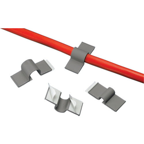 ＰＡＮＤＵＩＴ　固定具コードクリップ　ゴム系粘着テープ付き　グレー（１００個入）　A2C50-A-C8　1 袋