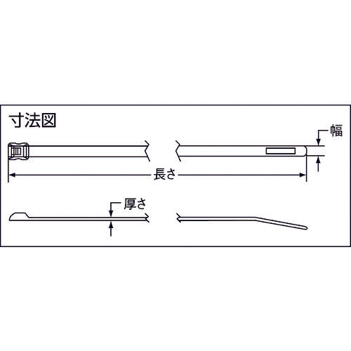 PANDUIT 결속 밴드 벨트 타이 내츄럴 7.6×376×1.9 (250개입) ILT4LH-TL 1봉