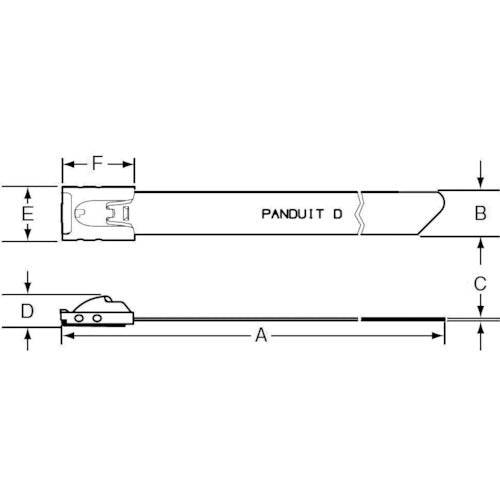 ＰＡＮＤＵＩＴ　【売切廃番】ＭＬＴタイプ　自動ロック式ステンレススチールバンド　ダブルロックタイ　ＳＵＳ３０４　幅１２．７ｍｍ　長さ７４９ｍｍ　ＭＬＴ４ＤＥＨ−Ｑ　MLT4DEH-Q　1 袋