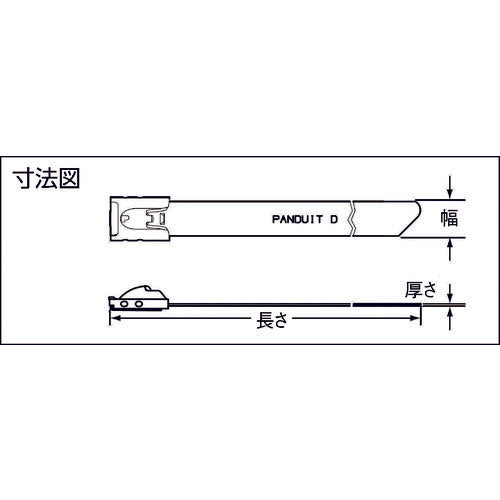 ＰＡＮＤＵＩＴ　【売切廃番】ＭＬＴタイプ　自動ロック式ステンレススチールバンド　ダブルロックタイ　ＳＵＳ３０４　幅１２．７ｍｍ　長さ７４９ｍｍ　ＭＬＴ４ＤＥＨ−Ｑ　MLT4DEH-Q　1 袋