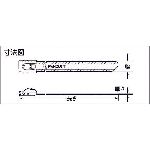 ＰＡＮＤＵＩＴ　ＭＬＴタイプ　ナイロン１１コーティング　ステンレススチールバンド　ＳＵＳ３１６　幅７．９ｍｍ　長さ３６３ｍｍ　５０本入り　ＭＬＴＣ４Ｈ−ＬＰ３１６　MLTC4H-LP316　1 袋